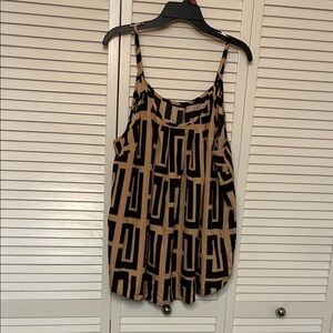 SHEIN Tan and Black Graphic Tank Top